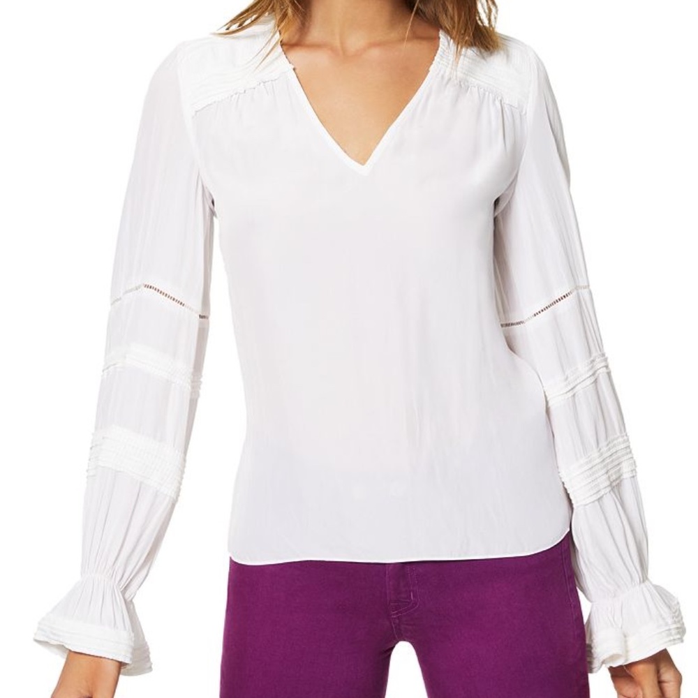 NEW Ramy Brook Finn Long-Sleeve Blouse Ivory XS